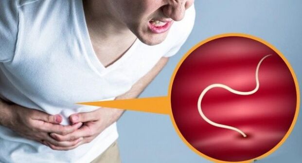 dor abdominal devido a parasitas